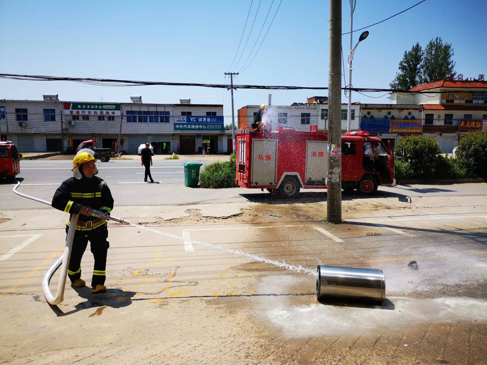 淮滨县马集镇开展消防演练