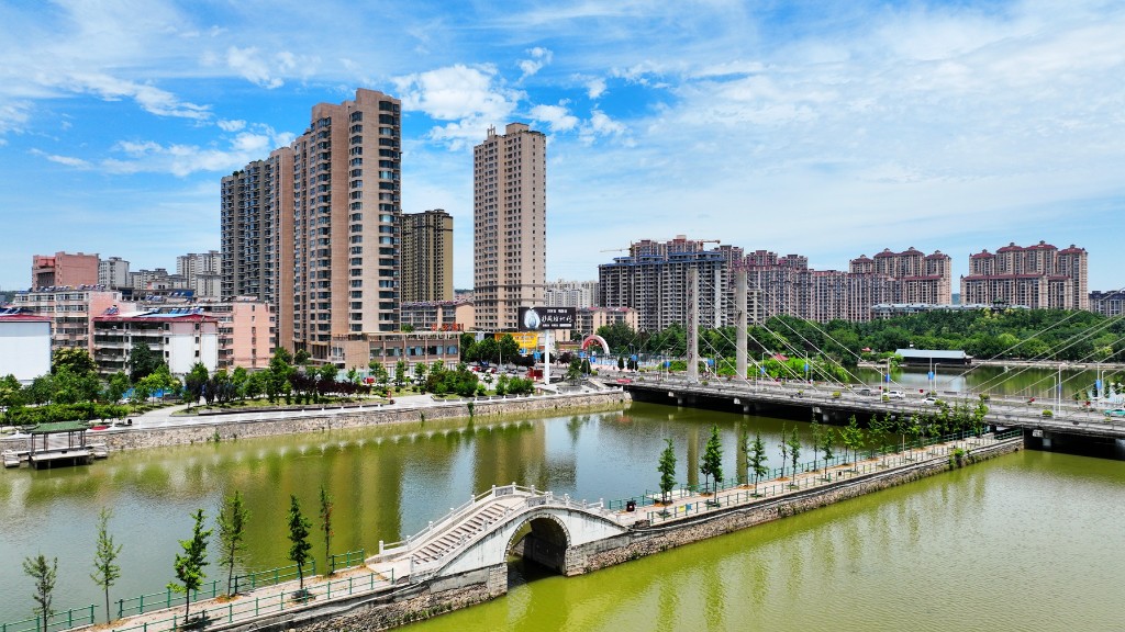 灵宝一河两岸美景如画