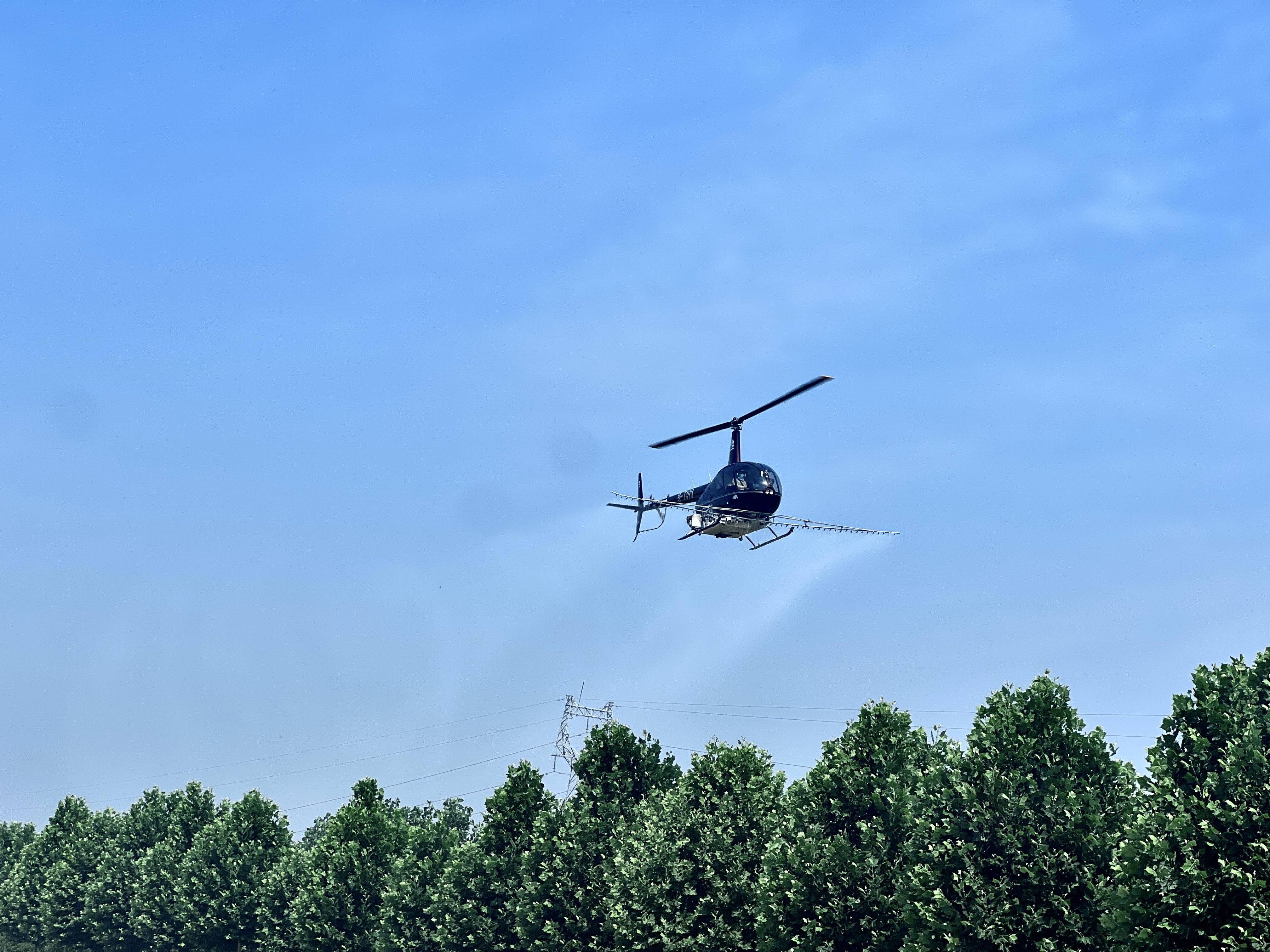 舞阳县开展飞防作业确保林业生态安全