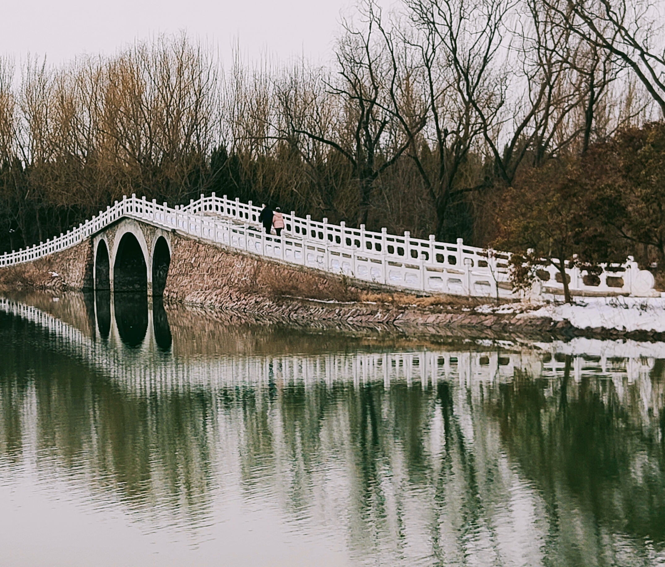 河南禹州龙年首场瑞雪飞冬日颍湖别样美